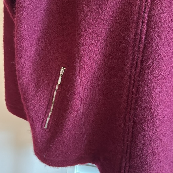 BEAUTY!! 100% wool NWT Bordeaux burgundy zipper cardigan STYLE & CO WOMAN - Picture 3 of 15